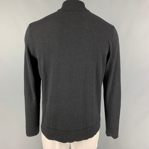 SMARTWOOL Size L Charcoal Wool Blend Half Zip Pullover