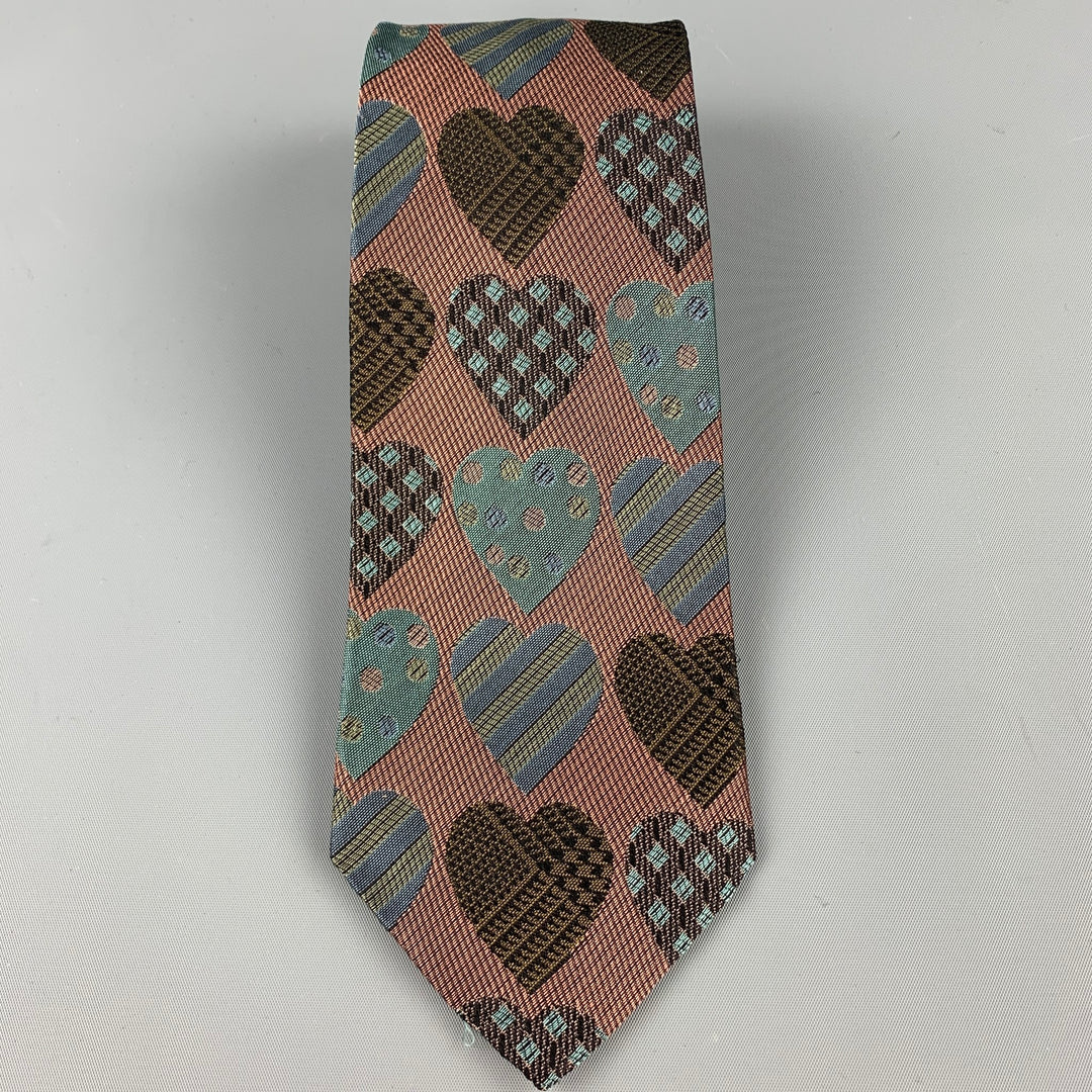 Corbata de seda con corazón de bronce MOSCHINO