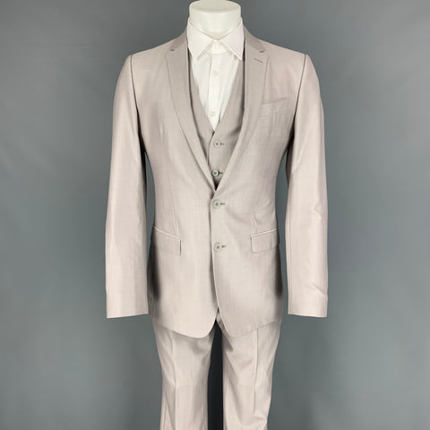 DOLCE &amp; GABBANA Martini Talla 36 Traje largo de 3 piezas de lana / seda gris claro
