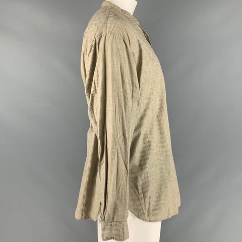 RRL by RALPH LAUREN Size XL Beige Stripe Cotton Long Sleeve Shirt