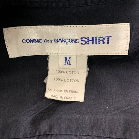 COMME des GARCONS Size M Navy Solid Cotton One pocket Short Sleeve Shirt