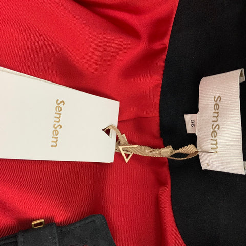 SEM SEM Size 4 Red & Black Acrylic Blend Zig Zag Suede Jacket