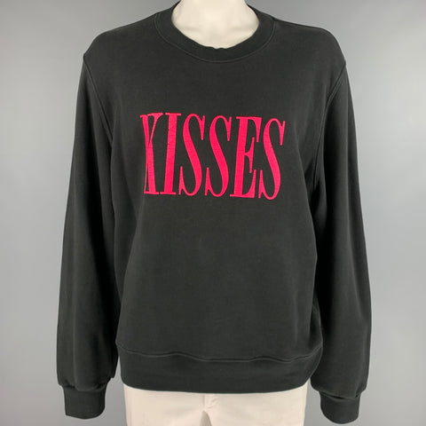 AMIRI Size XL Black Graphic Cotton Crew-Neck Sweatshirt