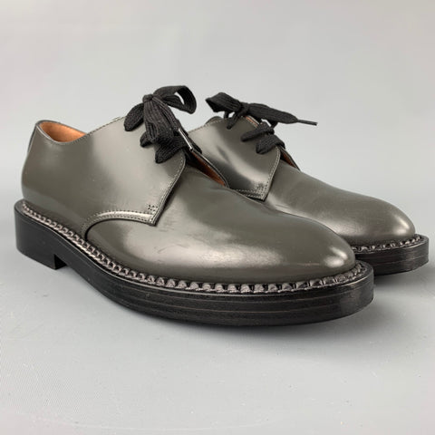 MARNI Size 6 Slate Leather Lace Up Shoes