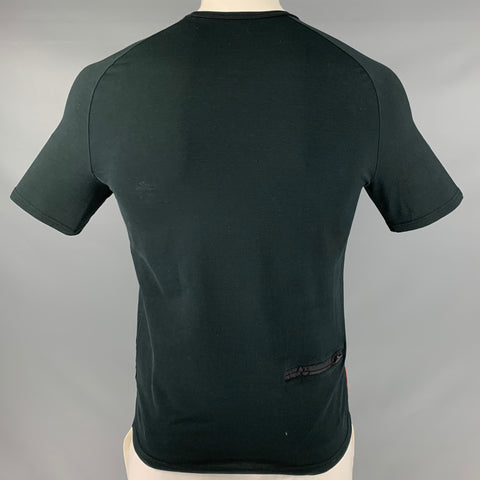 PRADA Size L Black Cotton Elastane Short Sleeve T-shirt