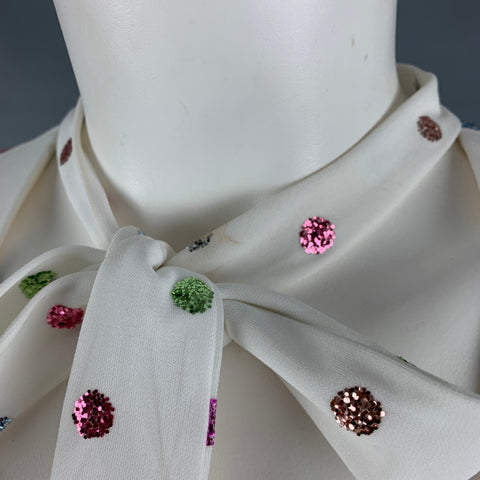 MARC JACOBS Size 2 White Multi Color Polyester Dots A Line Dress