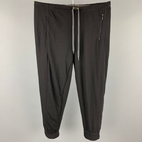 KOLOR Size L Black Wool / Nylon Drawstring Sweatpants