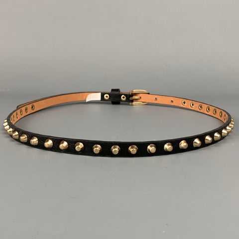 NO BRAND Size S Black Studded Faux Leather Skinny Belt