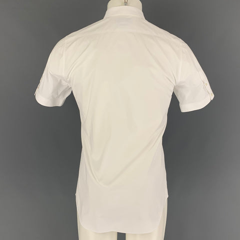 ALEXANDER MCQUEEN Size XS White Cotton Button Up Short Sleeve Shirt