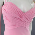 ESCADA COUTURE Size 8 Pink Silk Pleated Bust Gold Charm Strap Evening Gown ESCADA