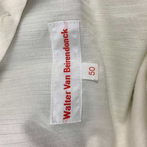 WALTER VAN BEIRENDONCK Size 34 Grey Cotton Pleated Wide Leg Dress Pants