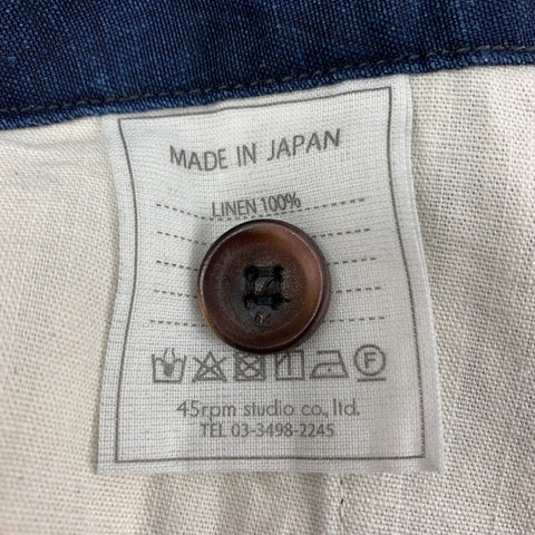 45rpm Size L Navy Linen Pleated Asama Shorts