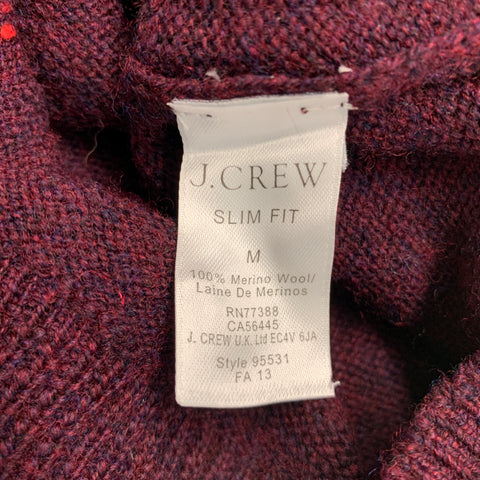 J.CREW Size M Burgundy Merino Wool Crew Neck Pullover