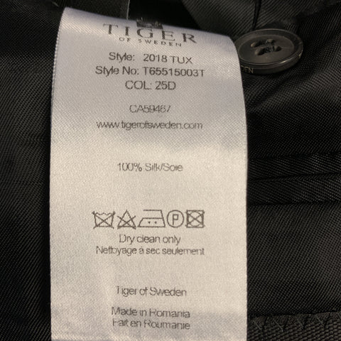 TIGER of SWEDEN Size 40 Black Silk Shawl Collar Sport Coat