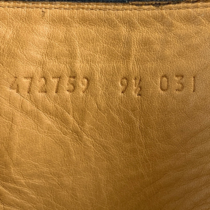 GUCCI Taille 9,5 Bottes à bout carré en cuir brodé noir