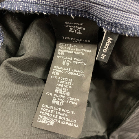 THE KOOPLES Size 38 Blue Grid Wool Notch Lapel Suit