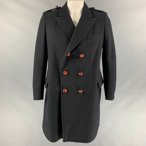 BAND OF OUTSIDERS Size 42 Navy Wool / Nylon Double Breasted Coat