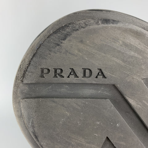 PRADA Levitate Size 10.5 EE Taupe Antique Leather Wingtip Lace Up Shoes