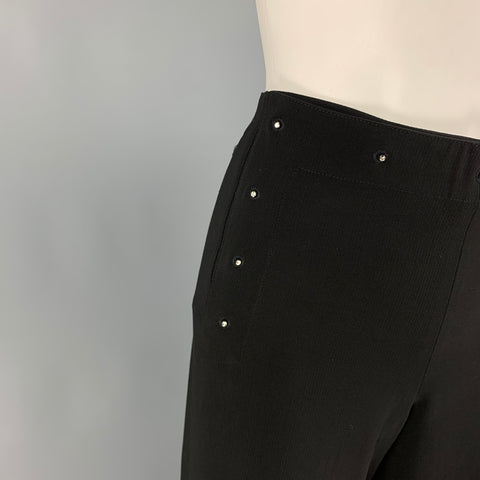 JEAN PAUL GAULTIER Size 12 Black Wool Rayon Wide Leg Dress Pants