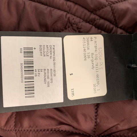 BURBERRY PRORSUM  Size 44 Burgundy Quilted Nylon Jacket