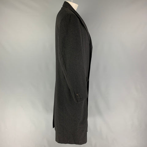 ERMENEGILDO ZEGNA Size 48 Charcoal Cashmere Notch Lapel Coat