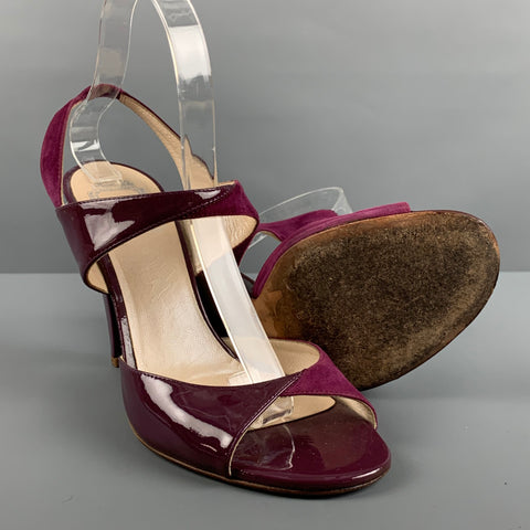 CHRISTIAN DIOR Size 9 Purple Patent Leather Sandals