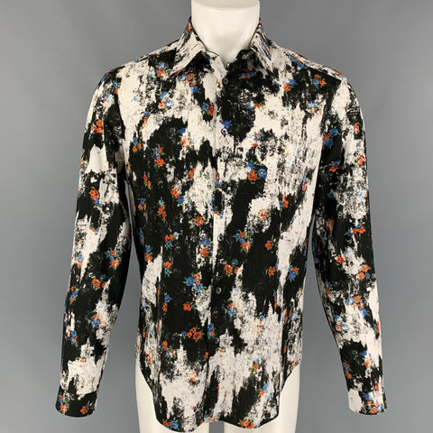 MCQ by ALEXANDER MCQUEEN Size M Multi-Color Marbled Cotton Long Sleeve Shirt