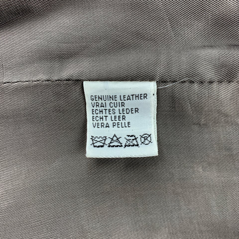 GIORGIO ARMANI Size 42 Taupe Textured Leather Jacket