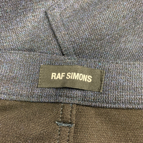 RAF SIMONS Size 36 Navy Nailhead Viscose Blend Flat Front Dress Pants