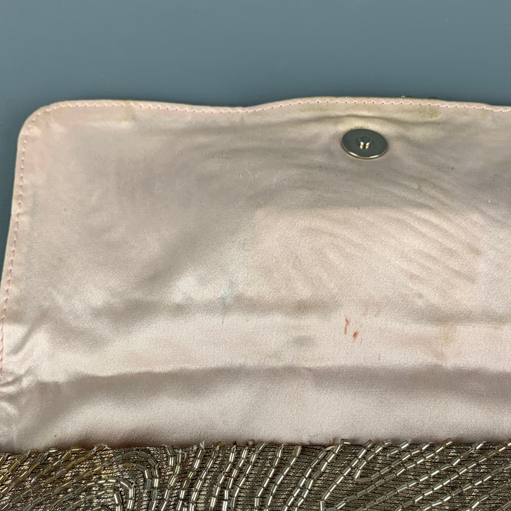 Vintage DIOR Limited Edition Silver Beaded Silk Clutch Handbag