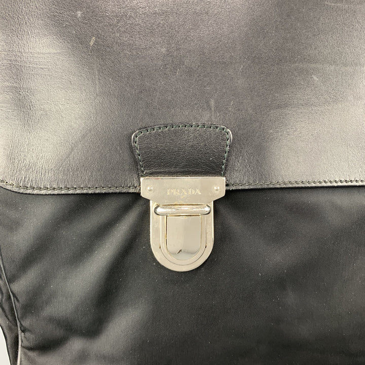 PRADA Nylon & Leather Double Snap Briefcase