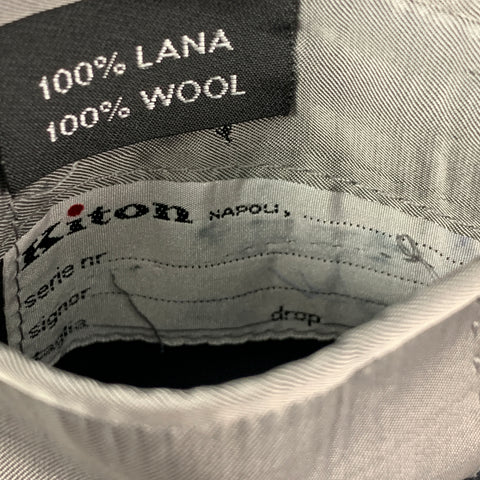 KITON Size 46 Navy Wool Single Breasted Notch Lapel Suit