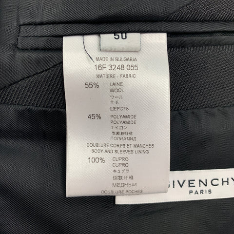 GIVENCHY Size 40 Black Wool / Polyamide Notch Lapel Sport Coat
