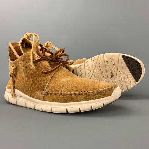 VISVIM Talla 9.5 Zapatillas deportivas de ante Ute Moc Trainer Hi-Folk color canela