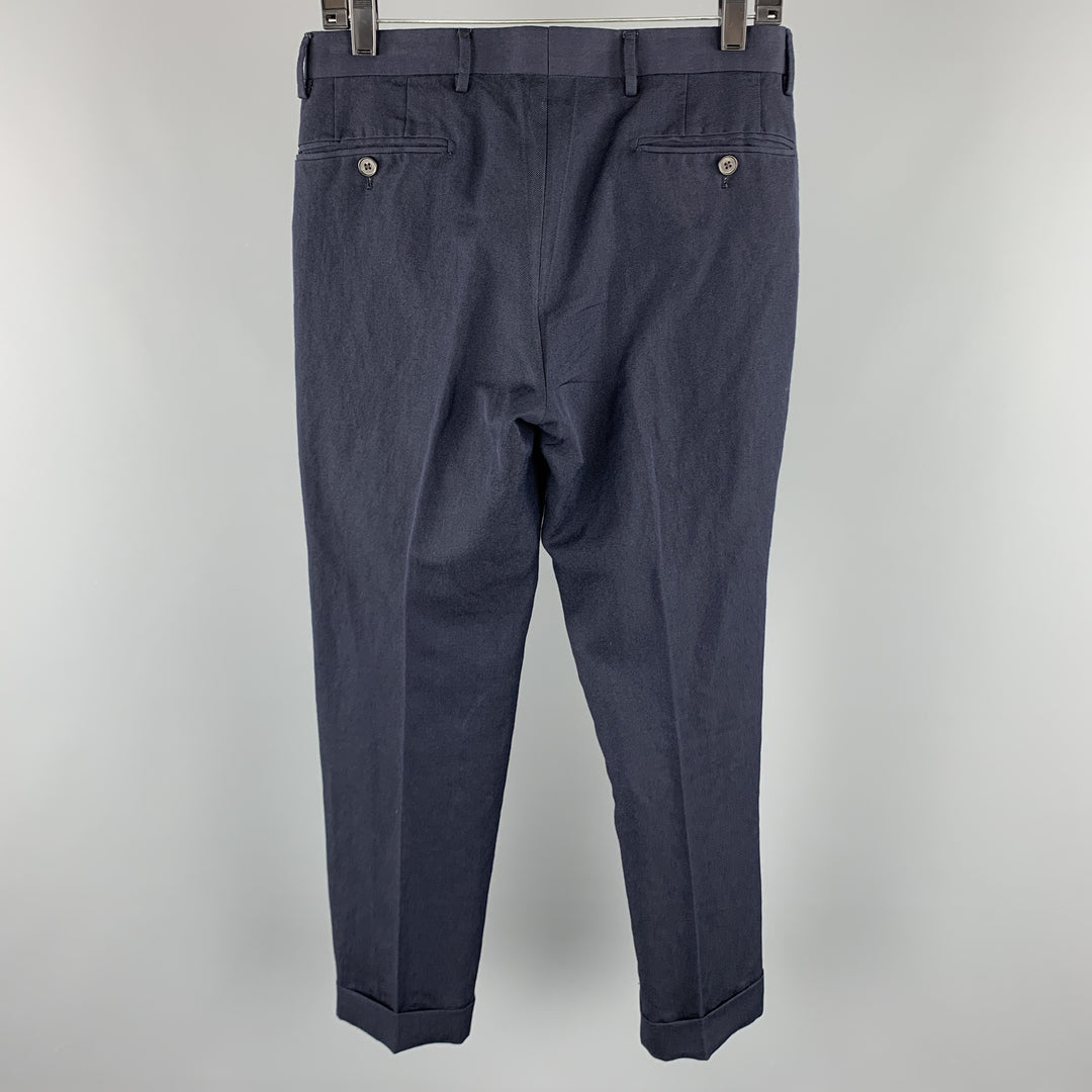UNITED ARROWS Size 30 Navy Pleated Cuffed Casual Pants
