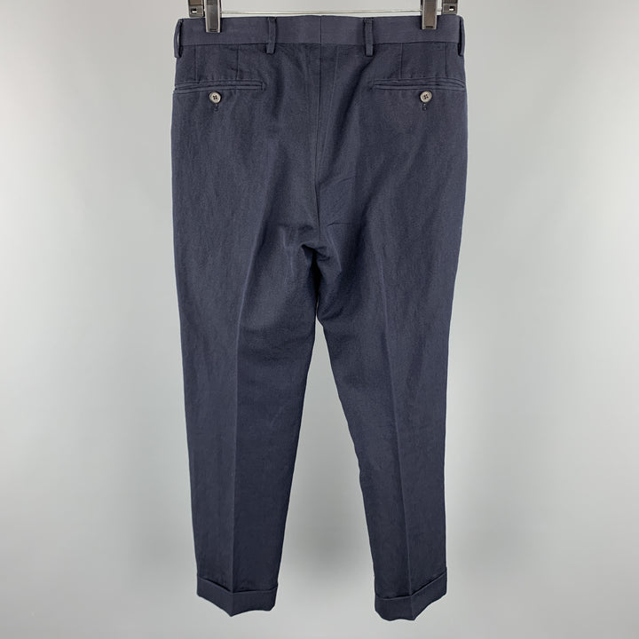 UNITED ARROWS Size 30 Navy Pleated Cuffed Casual Pants