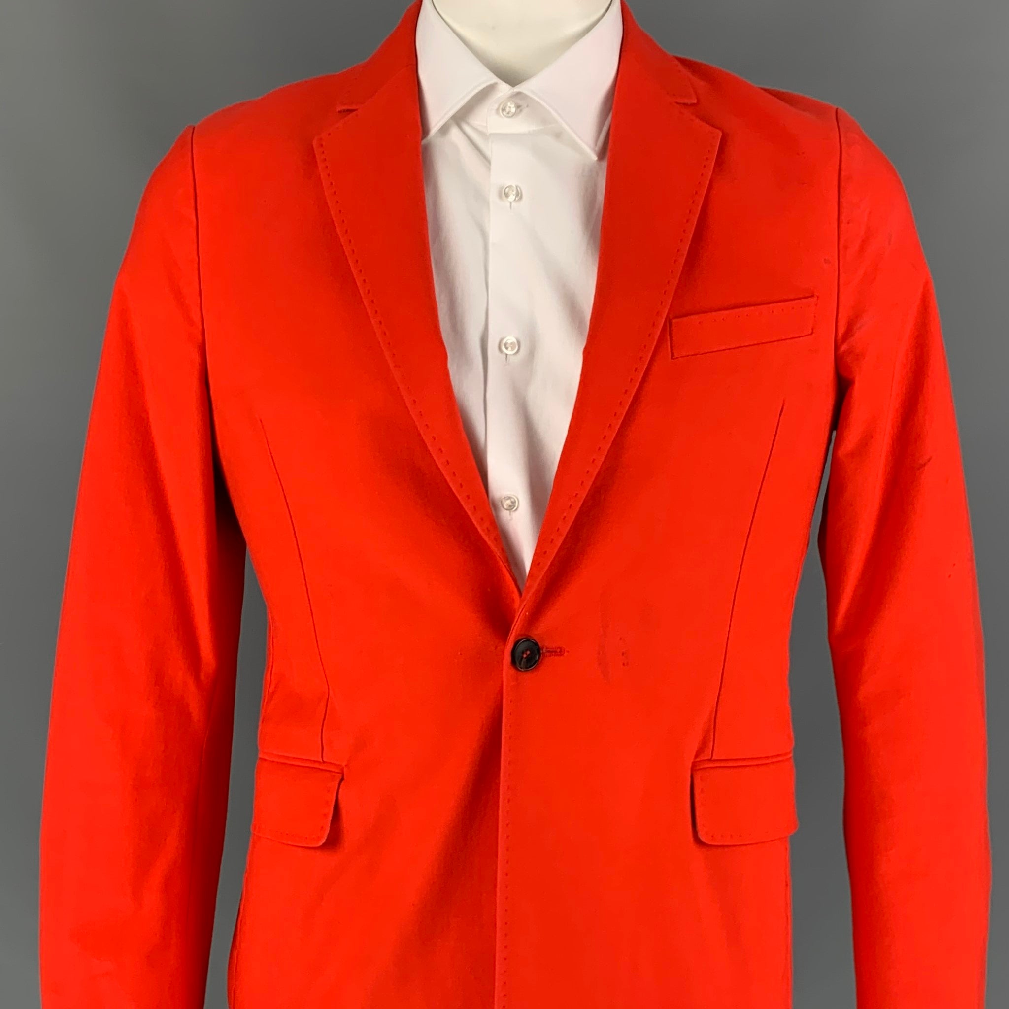 ACNE STUDIOS Size 44 Orange Cotton Notch Lapel Sport Coat – Sui