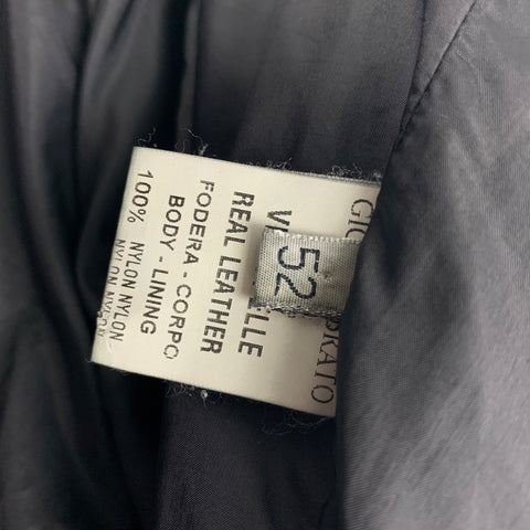GIORGIO BRATO Size 42 Black Leather Zip Up Jacket
