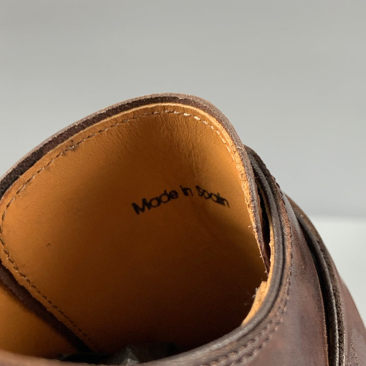 MAGNANNI Zapatos con cordones y correa tipo monje de cuero bruñido marrón talla 10