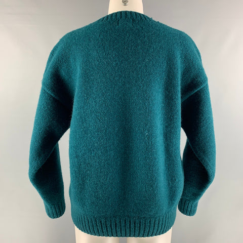 Vintage GAP 1989 Size M Green Wool Brown Oversized Cowboy Sweater