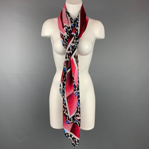PETER PILOTTO Red & Black Abstract Silk Scarf