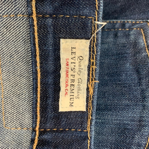 LEVI'S Size 33 Blue Washed Cotton Slim Jeans
