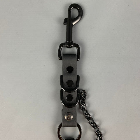 THE CELECT Black Faux Leather Metal Key Chain