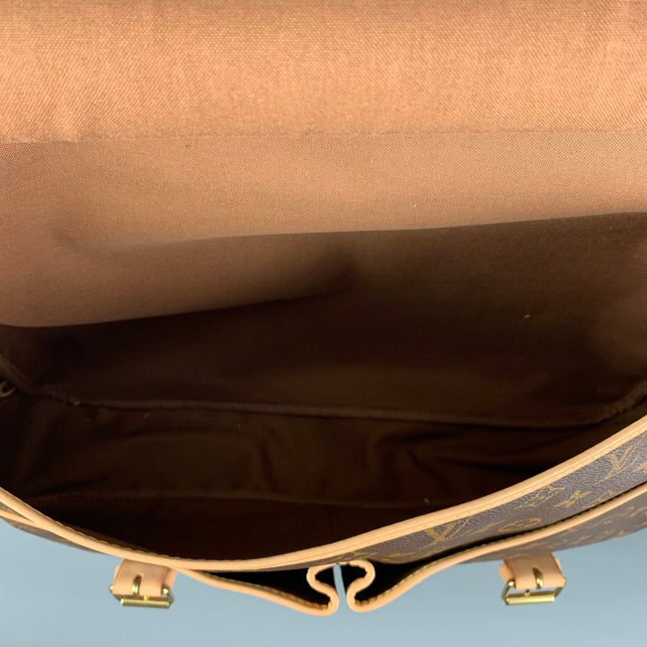LOUIS VUITTON Bolsos de mano de lona revestida con monograma marrón beige