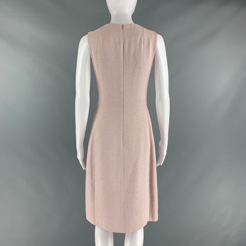 AKRIS Size 4 Rose Linen Wool Sleeveless Below Knee Outfits