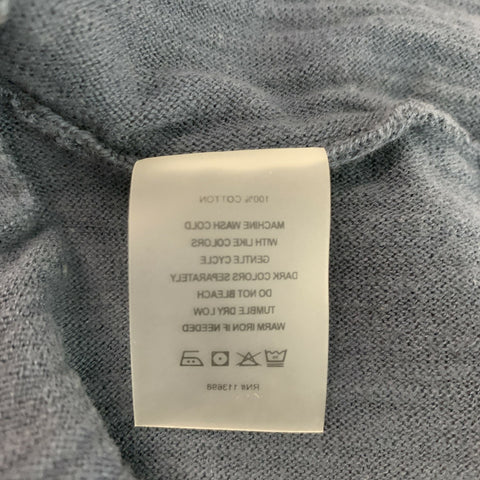 MARGARET OLEARY Size XS Navy Cotton Wrinkled Long Sleeve T-Shirt