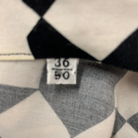 VERSUS by GIANNI VERSACE Size M Black White Geometric Rayon Short Sleeve Shirt