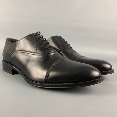 TO BOOT NY Taille 10 Chaussures à lacets en cuir noir à bout renforcé