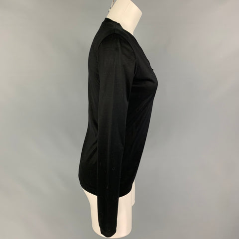 ORSON+BODIL Size 4 Black Katoen V-Neck Casual Top