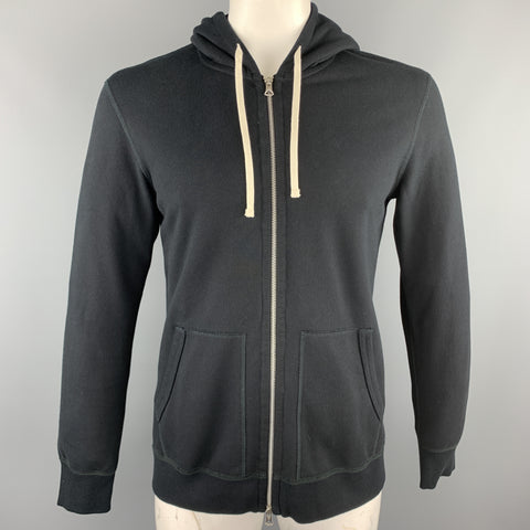 REIGNING CHAMP Size L Black Cotton Hooded Sweatshirt